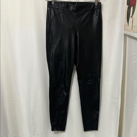 Zara Faux Leather Black Leggings - Picture 2 of 6